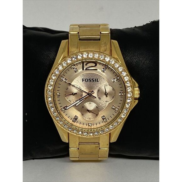 Fossil Riley ES2811 Women Stainless Steel Analog Dial Quartz Genuine Watch EY46 - Picture 1 of 12